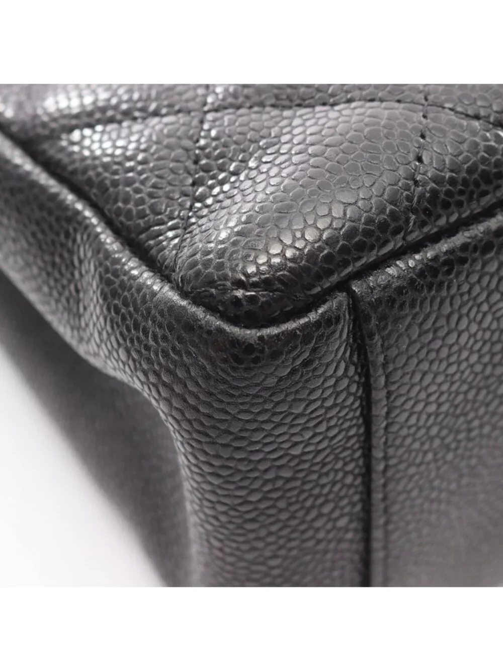 Chanel Tote Quilted Petite Shopping PST Black Leather Chainto - Picture 8 of 14